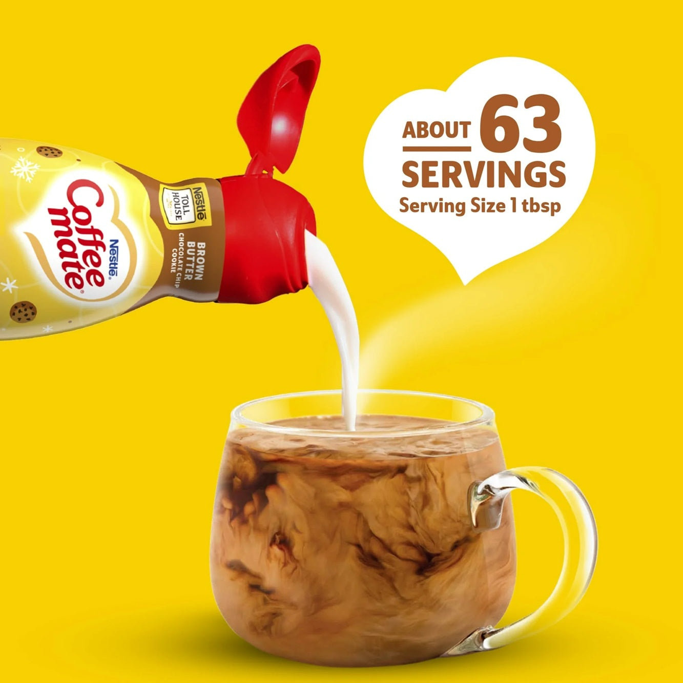 Coffee Mate Brown Butter Chocolate Chip Cookie Liquid Coffee Creamer, 32 fl oz,