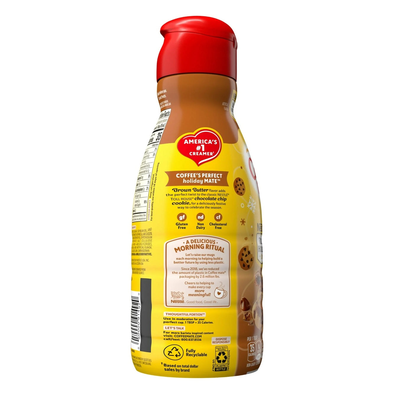 Coffee Mate Brown Butter Chocolate Chip Cookie Liquid Coffee Creamer, 32 fl oz,