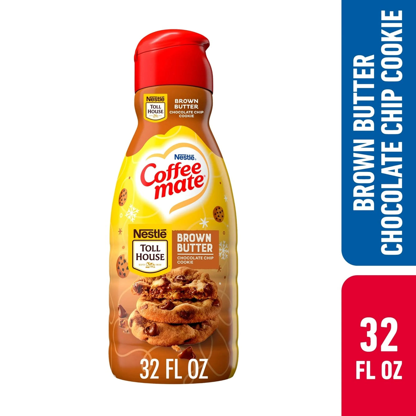 Coffee Mate Brown Butter Chocolate Chip Cookie Liquid Coffee Creamer, 32 fl oz,